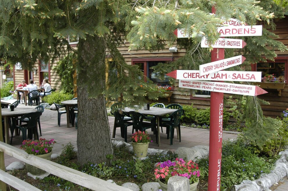 Cherry Republic Signpost In Glen Arbor